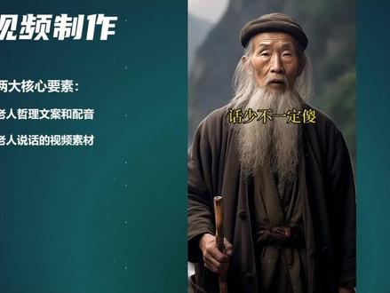 老者思维书单号玩法,思维语录对口型视频制作保姆级教程#项目 #运营