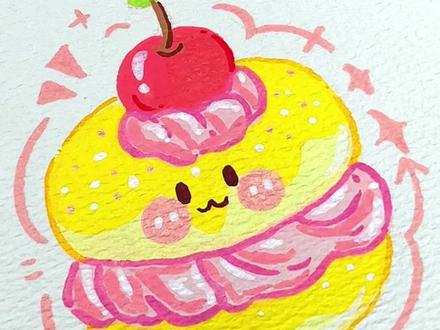 30秒学会画可爱夹心面包简笔画~#跟着抖音学画画 #丙烯马克笔 #丙烯马克笔绘画 #可爱简笔画 #绘画教程