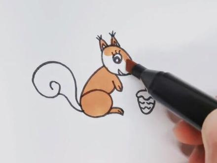 #创意美术 数字6画一只可爱的松鼠#简笔画 😋😋动手画吧#想画就画