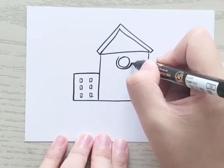 大家觉得这是钟楼还是学校??#简笔画 @抖音小助手