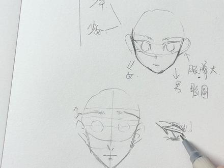 谁看完谁学会,人脸比例不要太简单 #随手画 #二次元 #手绘 #手绘教程 #绘画教程