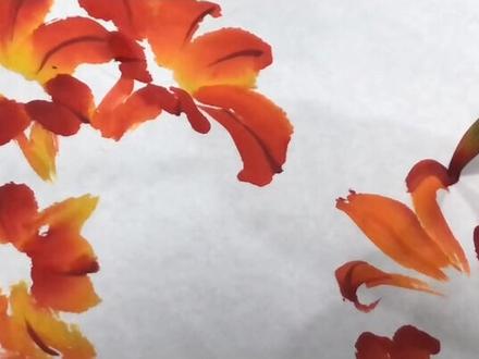 #画画 #国画 木棉花(3)木棉花花瓣很厚重,要突出来