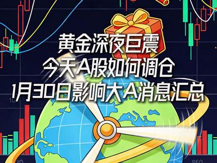 黄金深夜巨震!今天A股如何调仓! 1月30日影响大A消息汇总 #财经 #股票 #A股 #股市 #黄金