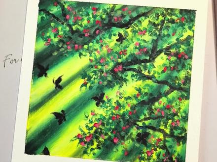 当蝴蝶撞见了丁达尔效应,究竟会发生怎样的故事呢?一分钟带你学会画光影蝴蝶|油画棒教程#零基础学画画 #绘画教程 #油画棒 #丁达尔效应 #跟着抖音学画画