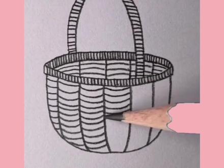 小竹篮这样画才好看,还在到处找画画素材吗,关注我一起学简笔画啦,#简笔画 @抖音小游戏活动助手 #一起学画画