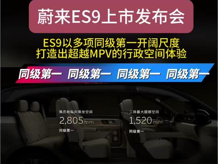 蔚来ES9上市发布会,ES9以多项同级第一开阔尺度,打造出超越MPV的行政空间体验#蔚来#蔚来ES9#蔚来ES9上市发布会