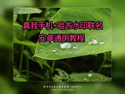 安卓添加哈苏定制水印教程#真我GT8#一加#哈苏#OPPO#vivo@抖音小助手 @抖音推流 @抖音作者助手