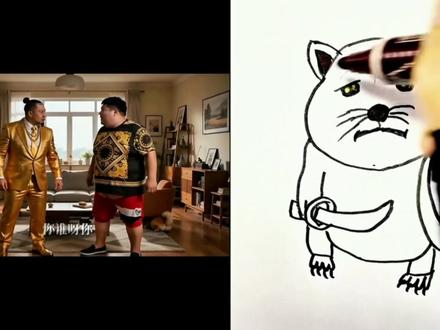 刀盾狗被领养后 #简笔画#看动画学画画#刀盾狗