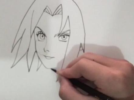 第(14)幅一笔画火影人物。@抖音小助手 #春野樱 #小樱