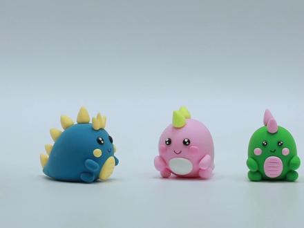 用超轻粘土制作彩色小恐龙和霸王龙对战