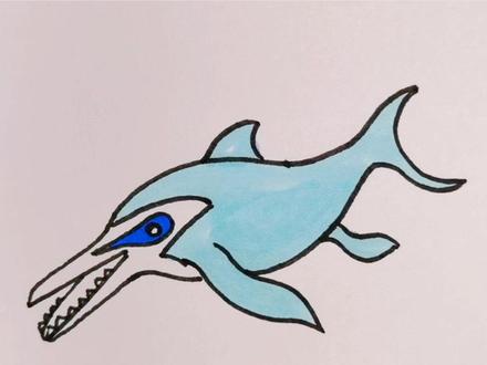 #零基础学画画 侏罗纪还有#鱼龙 你认识吗#简笔画 快拿起画笔认识一下它吧#每日一画