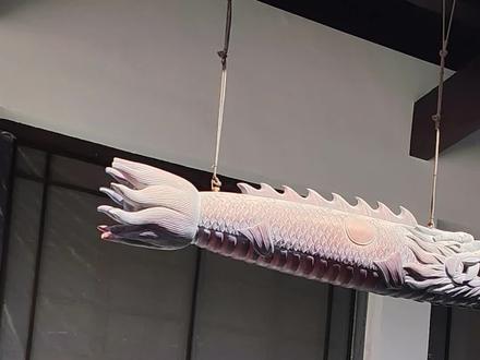 寺中悬挂一条木鱼,叫做邦,吃饭时才能用到 青州广福寺
