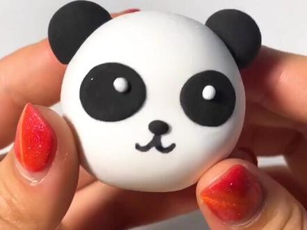 可爱趴趴熊#粘土 #熊猫 🐼