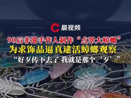 90后非遗手作人手搓“点翠大蟑螂”:“手艺好歹传下去了,而我就是那个‘歹”