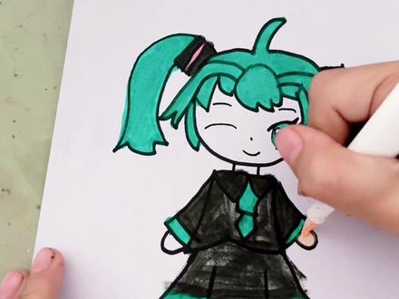 一分钟画初音未来 #绘画教程 #二次元 #画笔制作教程