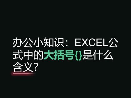 EXCEL单元格公式编辑中的大括号{}是什么意思?#excel #办公软件技巧 #知识 #职场