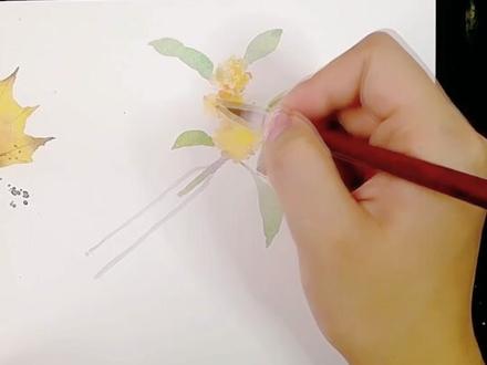 适合新手的水彩练习 桂花发簪#手绘 #水彩 #一起学画画 #想画就画 #水彩画 #绘画过程 #水彩手绘 #发簪 #水彩小课堂 #水彩练习