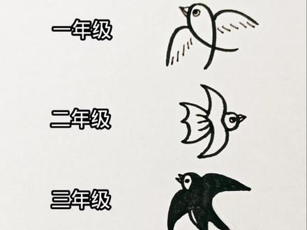 不同年级画燕子,你是几年级? #燕子简笔画 #一看就会