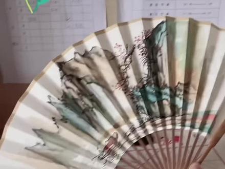 #扇子 #扇面 先买半成品的纸扇,再画上自己想画的画,你值得拥有一把手绘的纸扇!