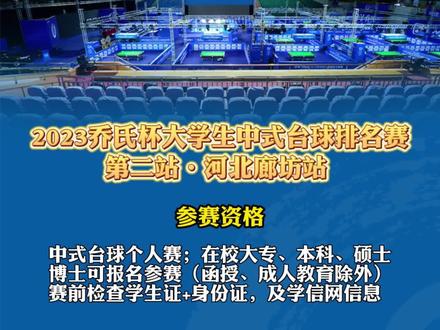 奥秘·李斯球杆·S800台尼 2023乔氏杯大学生中式台球排名赛第二站竞赛规程。#乔氏台球官方