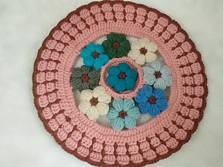 非常实用的曼陀罗 垫子编织非常简单 教程一