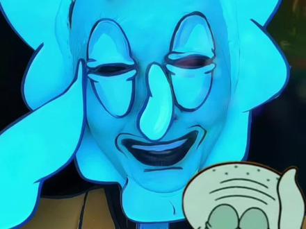 #二次元 #动漫人物 #动漫角色 #抽象艺术 #仿妆
章鱼哥抽象仿妆