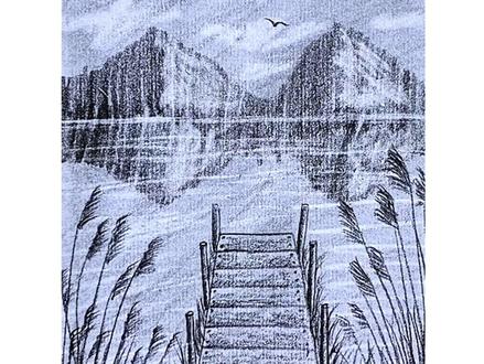 零基础风景画教程!1分钟学会简单画法,效果超惊艳#零基础学画画 #画画 #原来画画如此简单 #画画其实很简单 #创作灵感