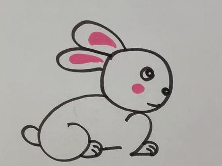简笔画兔子#创意简笔画#亲子简笔画 #一学就会的简笔画#跟着抖音学画画。