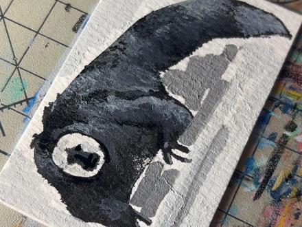 在美纹纸上画实体档案124:老猫猴子 #后室 #怪物#手工diy #跟着抖音学画画 #美纹纸雕刻