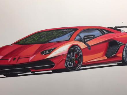 画了一个兰博基尼百年大牛,谢谢支持#抖音汽车#马克笔绘画 #兰博基尼大牛 #跑车 #跑车梦