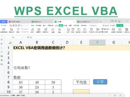 #视频教程 #玩转office #表格 #vba教程 #WPSExcel vba宏如何调用函数做统计计算