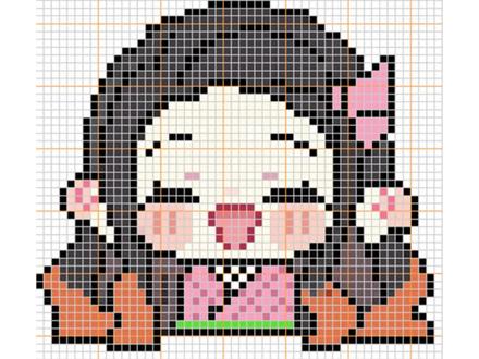 你们要的祢豆子来了!#我染上了拼豆 #鬼灭之刃 #像素画 #拼豆图纸