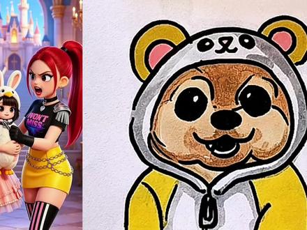 糯米和豆包一起抢,咕咕嘎嘎。 #简笔画