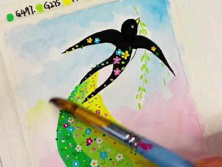 春天就像一个生活的出口,终究会一次次重新长出新芽🌱 #春天的色彩 #春天 #丙烯马克笔 #零基础学画画 #初描丙烯马克笔