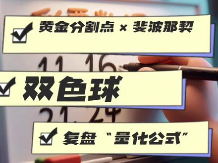 上期双色球复盘,我用“黄金分割”圈中3红!这个斐波那契模型太狠了…#双色球