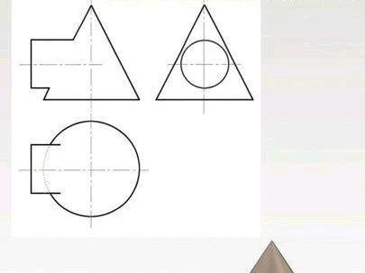 相贯线专题-27:圆柱与圆锥垂直相贯,补画主视图和俯视图缺线,圆柱与圆锥相贯线画法,取点法作相贯线。#机械制图 #上热门 #制图 #制图基础入门教学 #工程制图