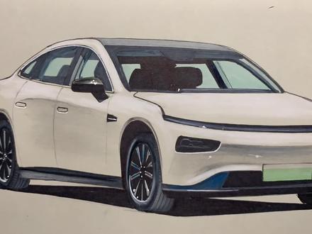 手绘纯电动小鹏汽车,喜欢吗 #马克笔手绘教程 #小鹏p7i #纯电动车汽车 #春日入画挑战