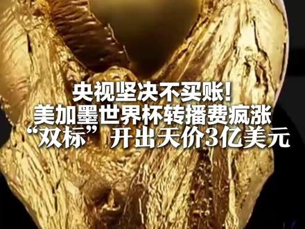 央视坚决不买账!美加墨世界杯转播费疯涨 “双标”开出天价3亿美元 而印度两届打包价仅3500万