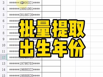 批量提取出生年份#WPS #WPS表格 #WPS表格技巧