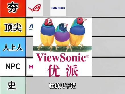 锐评一下热门显示器品牌, 从夯到拉一共五个等级,我会结合产品力,性价比,用户口碑做出评价#显示器 #电脑装机 #ROG显示器 #三星显示器#HKC显示器