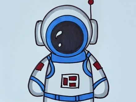 用字母O和H画宇航员#简笔画 #一起学画画 #画画