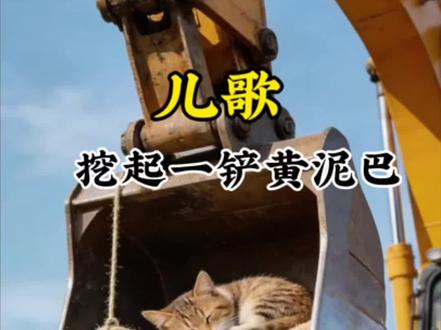 挖起一铲黄泥巴#挖掘机#挖机#工程车#0到3岁早教儿歌#儿童动画