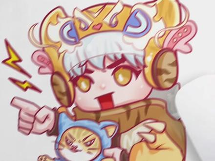 手绘鲁班七号-寅虎瑞焰皮肤头像,你喜欢吗?#手绘 #王者荣耀 #卡通头像