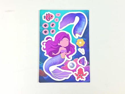 自制小美人鱼拼图贴纸
