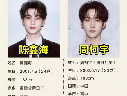 内娱双胞胎竟是高中学历#陈鑫海#周柯宇#帅哥#明星#娱乐