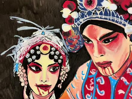 🎨今我夫妻二人丙烯马克笔手绘|详细教程文案 正文教程(分步骤,易懂好上手)
🎨 绘画工具
黑色卡纸、丙烯马克笔全套、铅笔、橡皮
✏️ 步骤1:铅笔起稿,勾勒轮廓
先用铅笔轻轻画出两位戏曲人物的头部比例、头饰大轮廓、面部五官位置,确定双人构图,注意人物之间的互动氛围感,戏曲人物的眉眼要拉长,更有戏曲韵味。
🖌️ 步骤2:铺底色,大面积上色
1. 先用大红色铺人物戏服主体,黑色加深背景,突出人物主体,氛围感直接拉满。
2. 肤色部分用浅肉色打底,再用橘红色轻轻扫在颧骨、眼窝,做出戏曲妆面的红晕感。
👁️ 步骤3:刻画面部妆造,灵魂细节
1. 眼妆:用黑色画出细长戏曲眼型,眼尾上扬,红色勾勒眼周,再点上细节,画出戏曲旦角与生角的不同神态。
2. 唇妆:用深红色画出破碎感唇妆,加上血色细节,氛围感瞬间拉满。
3. 眉眼:生角的剑眉要锋利,旦角眉眼更柔媚,一刚一柔对比超好看。
💍 步骤4:精致头饰刻画
1. 先用深蓝色、白色画出头饰基底,再用红色、白色小圆点点缀珠花、装饰。
2. 线条用白色丙烯笔勾边,画出头饰的精致纹路,细节越多画面越高级。
🎭 步骤5:戏服纹样+细节勾线
用蓝色丙烯笔画出戏服传统云纹、回纹,白色笔勾出花纹轮廓,红色加深衣身褶皱,最后金色笔点缀衣身碎闪,国风质感直接拉满。
✨ 最后一步:整体调整
加深暗部,提亮高光,让人物从黑色背景里跳出来,破碎戏曲双人画就完成啦!
#抖音同人图鉴 #京剧人物 #夏妹妹 #夏天煎饼 #绘画技巧分享 @抖音次元观察员 @创作灵感小助手 @抖音小助手