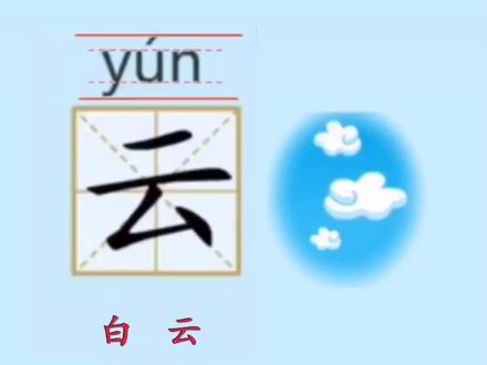 云字,云字的拼音,云字的组词、词语,云字的书写笔顺。#识字 #汉字 #认字识字 #教育 #学习