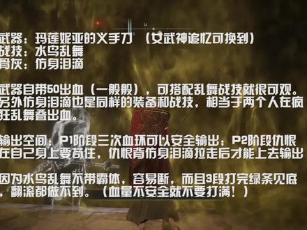 【艾尔登法环】玛莲妮亚的义手刀——双水鸟乱舞硬磕蒙格