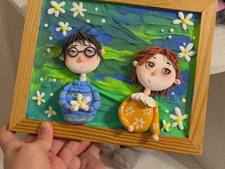 粘土画的初级入门~手残党也可以轻松学会 看上去可爱又清新 当装饰贼好看呢😋❤️😋❤️#粘土手工 #粘土教程 #粘土画 #diy