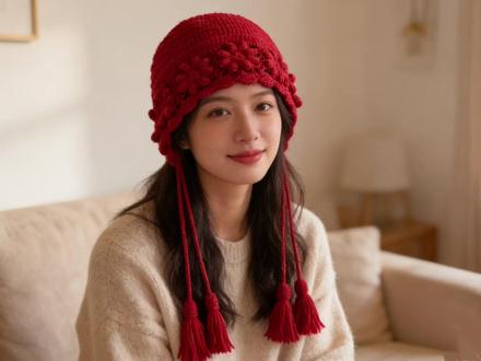 芙蓉流苏帽教程#手工diy #纯手工编制 #钩针教程 #手工毛线编织 #帽子控